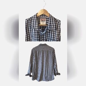 Wrangler Navy Plaid Shirt